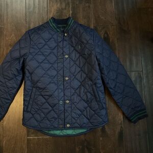 NEW boys Polo Ralph Lauren navy blue quilted lightweight jacket. Size M 10-12